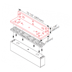 Vinkel-beslag til dørmagnet DOOR-MAGNET+ hvis den skal monteres på udadgående dør
