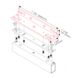Vinkel-beslag til dørmagnet DOOR-MAGNET-MI hvis den skal monteres på udadgående dør