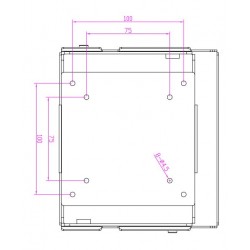 Vægbeslag i 304L rustfrit stål til fødevareforarbejdning, VESA-beslag 75/100, TFT-beslag, panel-pc-beslag