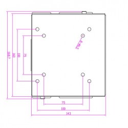 Vægbeslag i 304L rustfrit stål til fødevareforarbejdning, VESA-beslag 75/100, TFT-beslag, panel-pc-beslag