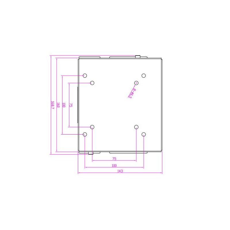 304L stainless steel wall mount for food processing, VESA MOUNT 75/100, TFT mount, panel pc mount