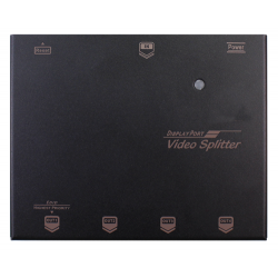 Kopien et DP video signal til 4 DP udgange. 4K DisplayPort splitter. 1 x DP ind og 4 x DP ud. HDR og HDCP 1.4