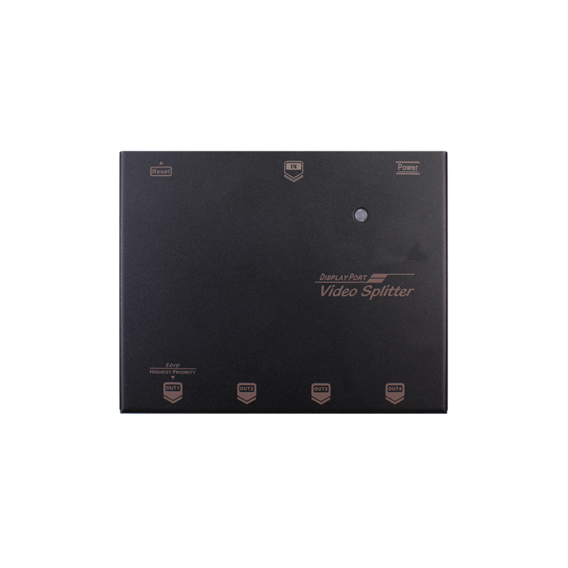 The copy a DP video signal to 4 DP exits. 4K DisplayPort splitter. 1 x DP in and 4 x DP out. HDR and HDCP 1.4