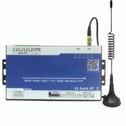 SMS GSM alarm 4G med 4 digitale indgange, 4 x analog indgange og 4x relæudgange. Gratis APP til iOS og Android