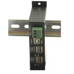 4-Port USB 2.0 DIN Rail Hub med 7-24VDC strømforsyning