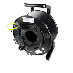 Robust cable drum for fiber cable. Up to 200 meter armored duplex fiber cable