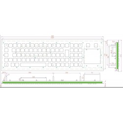 Metaltastatur industriel til indbygning med touchpad USB IP65 tæt rustfrit stål