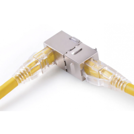 RJ45-kobling vinklet 90 grader hun-til-hun-stik Keystone