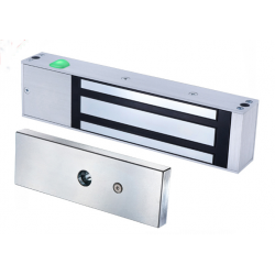 Kraftig elektronisk dørmagnet. Holdekraft på 545 kg. 12/24VDC. Med LED. Aluminium, IP65
