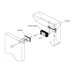 Mini dørmagnet til 24VDC, 6 Watt, IP65 Holdekraft op til 45 kg