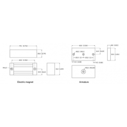 Mini dørmagnet til 24VDC, 6 Watt, IP65 Holdekraft op til 45 kg