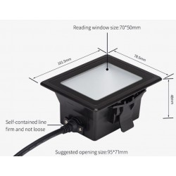 QR og stregkodelæser. Til USB, Vandtæt IP66, hurtig stregkode og QR læsning til indbygning