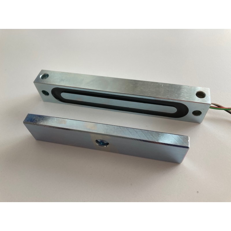 Elektronisk magnetlås med 110 kg holdekraft. 12 eller 24VDC