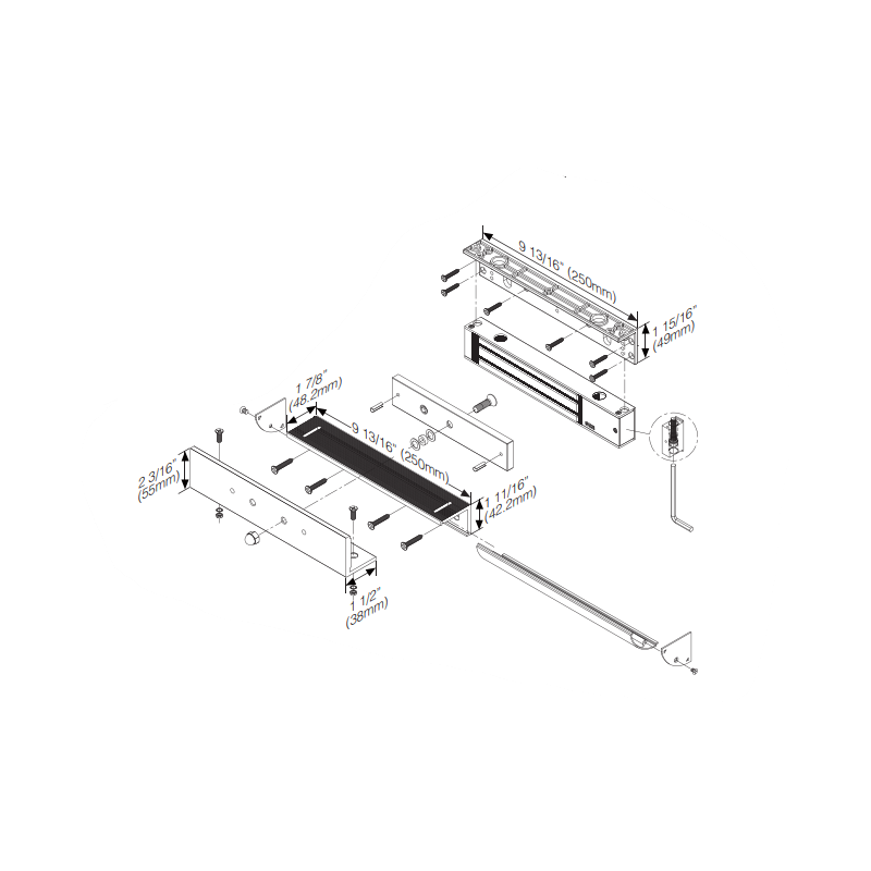 Z angle bracket for door magnet on inward opening door