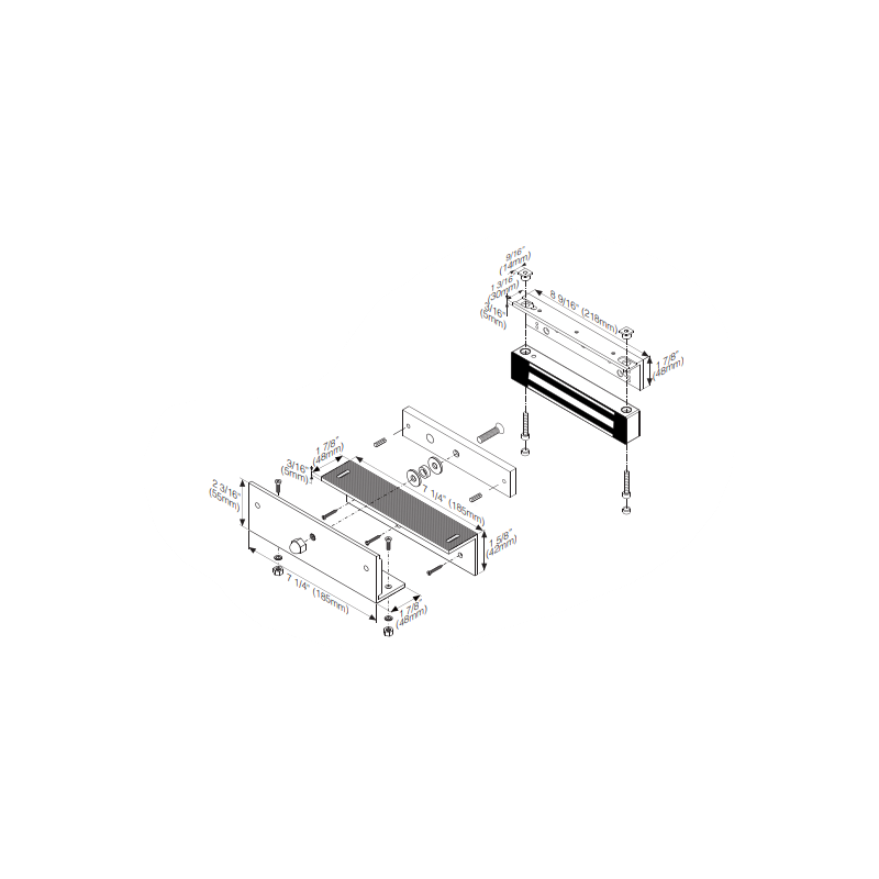Monteringsbeslag til holdemagnet. Til indadgående dør