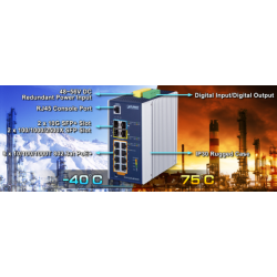 Managed switch med 8 RJ45 PoE+ porte, 1 Gbit SFP. Topklasse switch.