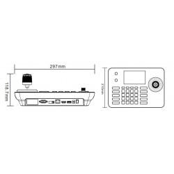 Avanceret IP/PTZ-kameratastatur med 4D-joystickkontrol