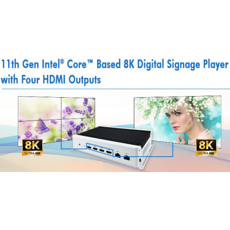 8K Digital Signage Player: 11. generation af Intel & 4x HDMI 2.0