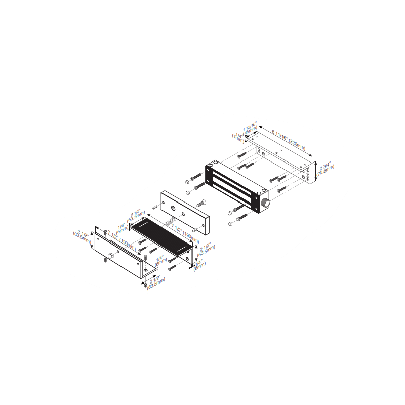 Z-beslagssæt til indadgående dørmagnet DØR-MAGNET-V12
