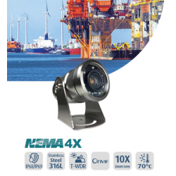 Vandtæt 2 MP bullet IP kamera, Anti corrosion, Stål hus, IP68 / IP69,  10 x Zoom, -40℃ - +70℃