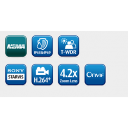 Vandtæt 2 MP bullet IP kamera, Anti corrosion, Stål hus, IP68 / IP69,  10 x Zoom, -40℃ - +70℃