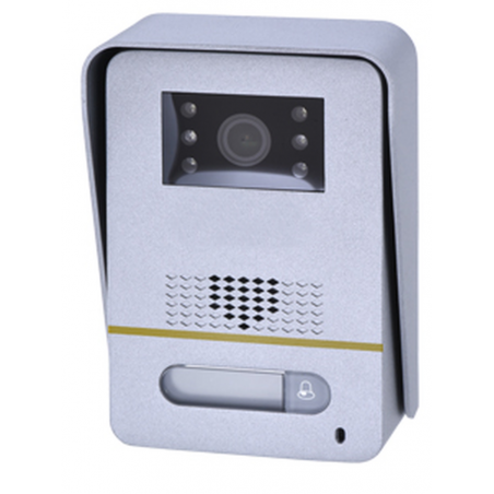 Video Intercom System. Dørtelefon og adgangssystem med stænktæt udendørs enhed, kamera og indendørs touch monitor.