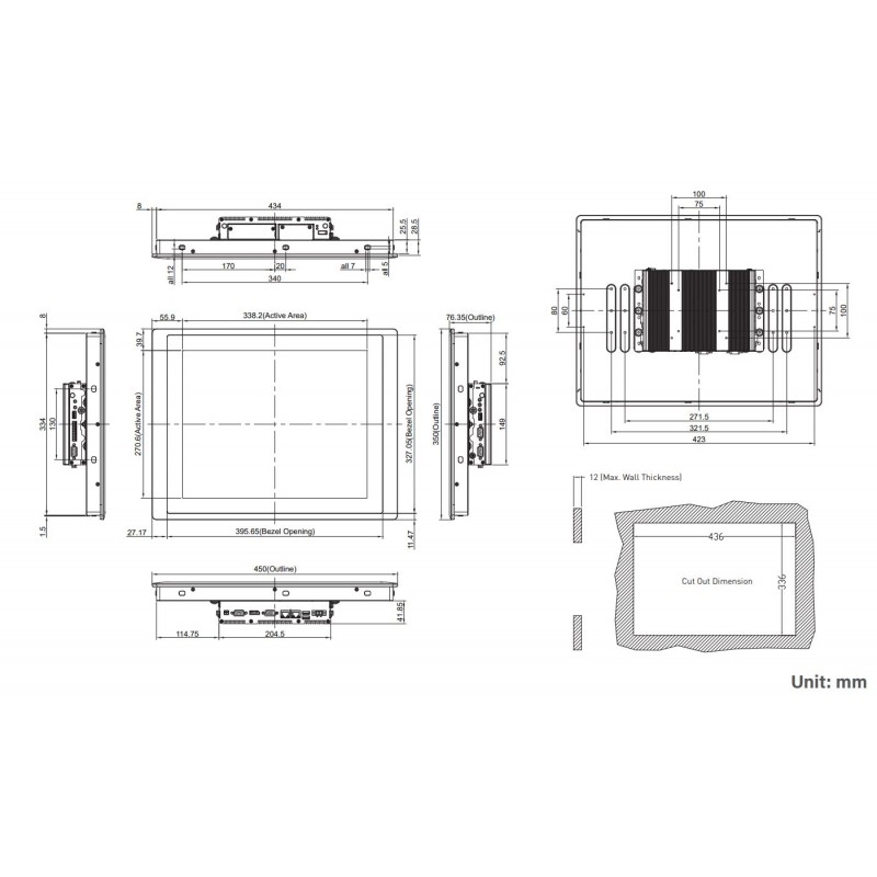 17" 5:4 industripanel-PC med Capacitive touch