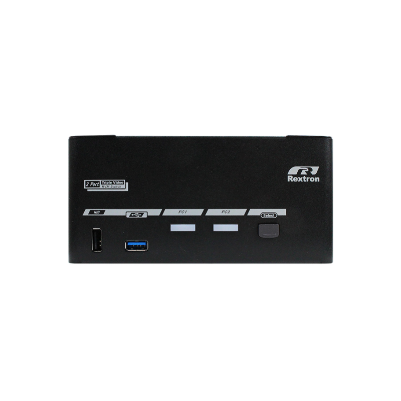8K 3x skærm DisplayPort KVM-switch m/ USB3.2, USB3.0 & USB-HID