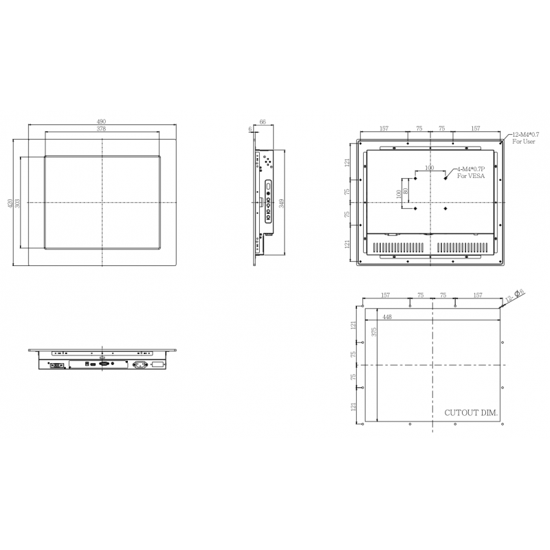 19" High brightness Monitor - Sollys