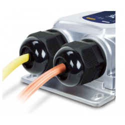 Vandtæt mediekonverter til1000Mbit Fiber og 100/1000Mbit RJ45, PoE+ IP67 IK10