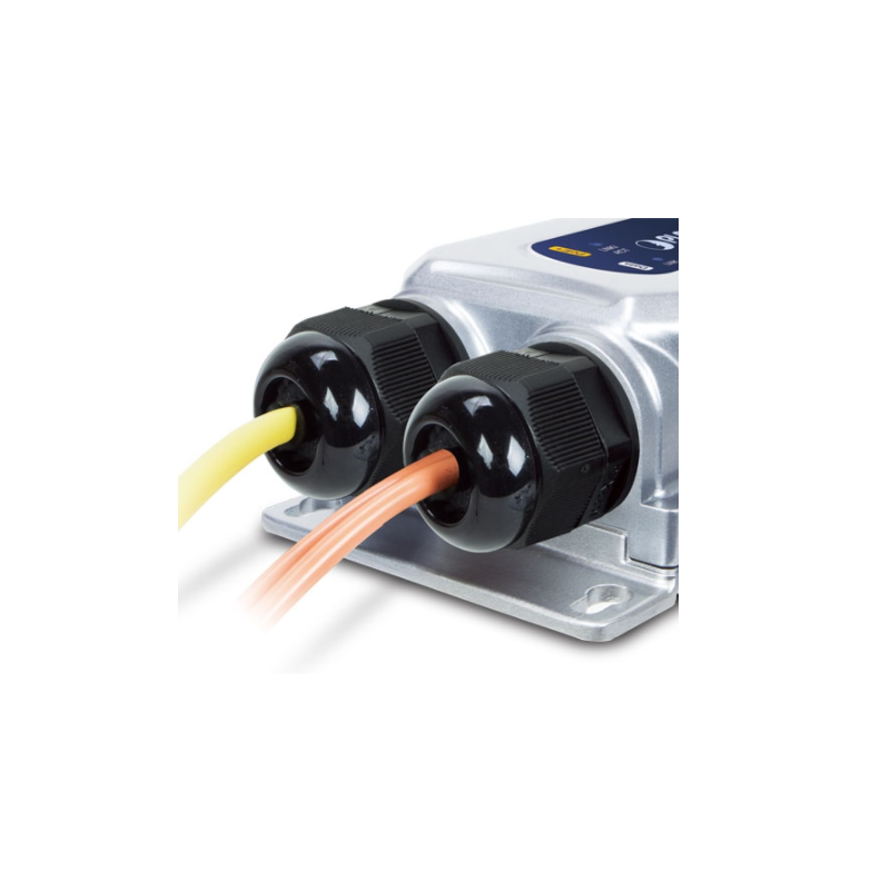 Vandtæt mediekonverter til1000Mbit Fiber og 100/1000Mbit RJ45, PoE+ IP67 IK10