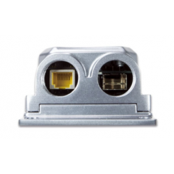 Waterproof media converter for 1000Mbit Fiber and 100/1000Mbit RJ45, PoE+ IP67 IK10