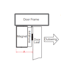 L-bracket for door magnet Door-magnet-V12CB