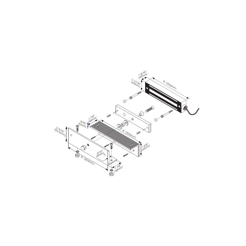 Z-Bracket for DOOR-MAGNET-V12CB Inward Opening Door