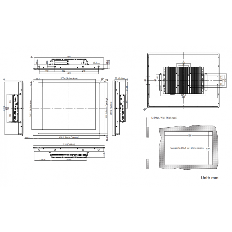 19" High Brightness Modulær Panel PC