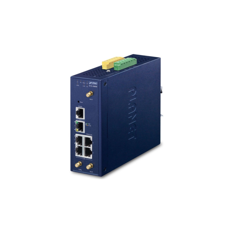 LoRaWAN gateway i industriel kvalitet med til IoT enheder. Dual band Wifi. Indbygget 5 ports switch