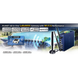 LoRaWAN gateway i industriel kvalitet med til IoT enheder. Dual band Wifi. Indbygget 5 ports switch