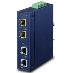 Managed mediekonverter med 2 x RJ45 til 2 x Fiber. RJ45 Gigabit til Fiber op til 2500Mbit SFP