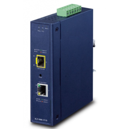 Managed mediekonverter RJ45 til fiber. RJ45 Gigabit til 2.5Gbit SFP modul