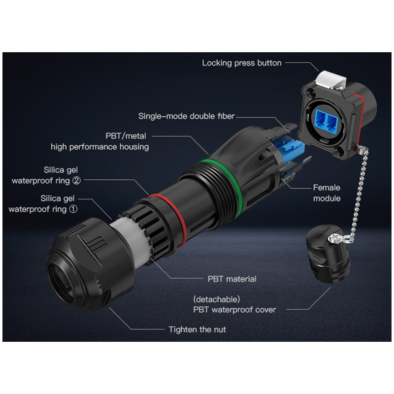 IP67 vandtæt fiberkabel hus til LC Single Mode fiberkabel.