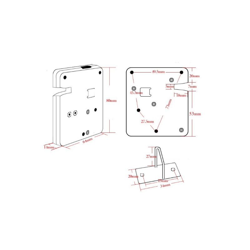 12vdc Elektronisk lås til kabinet garderobeskab