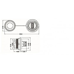 Waterproof USB3.0 A-A and-female female connector to the chassis, IP68 tightly capped.