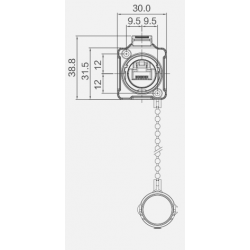 IP67 vandtæt chassis- / Panel RJ45 gennemgangsstik UTP