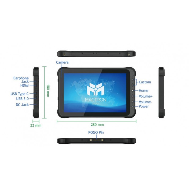 10.1 Industriel tablet: Support Windows 11, 700nits, kamera, RFID, stregkodescanner | IP65