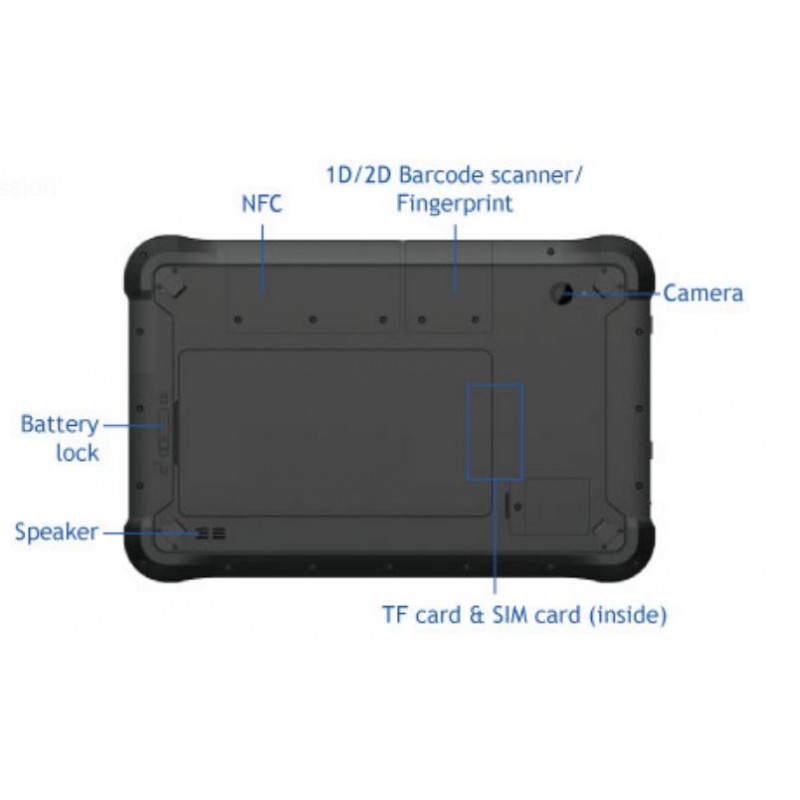 10.1 Industriel tablet: Support Windows 11, 700nits, kamera, RFID, stregkodescanner | IP65