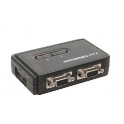 Kompakt 2-ports KVM-switch med USB & VGA, høj opløsning 2048x1536