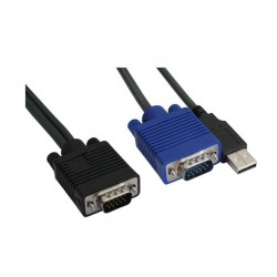 Kompakt 2-ports KVM-switch med USB & VGA, høj opløsning 2048x1536