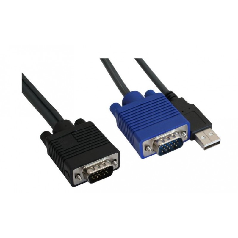 Kompakt 2-ports KVM-switch med USB & VGA, høj opløsning 2048x1536