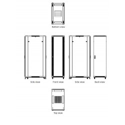 22U 19" rack cabinet with glass door and lock