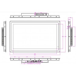 21.5" Panel monitor 1000nits er kraftig lysstyrke, PCAP. Er med VESA eller panelmontering HDMI, VGA, AV